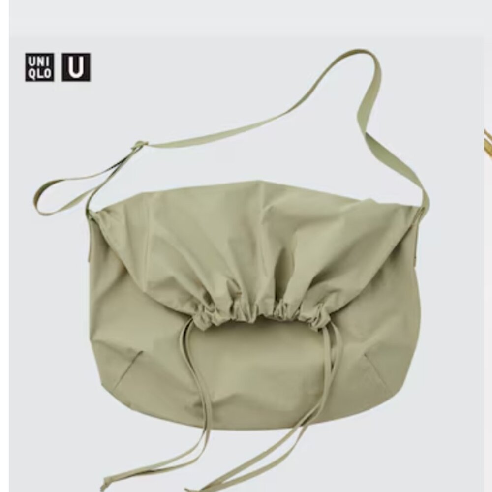 NWT Uniqlo U Drawstring Shoulder Bag, Light green
